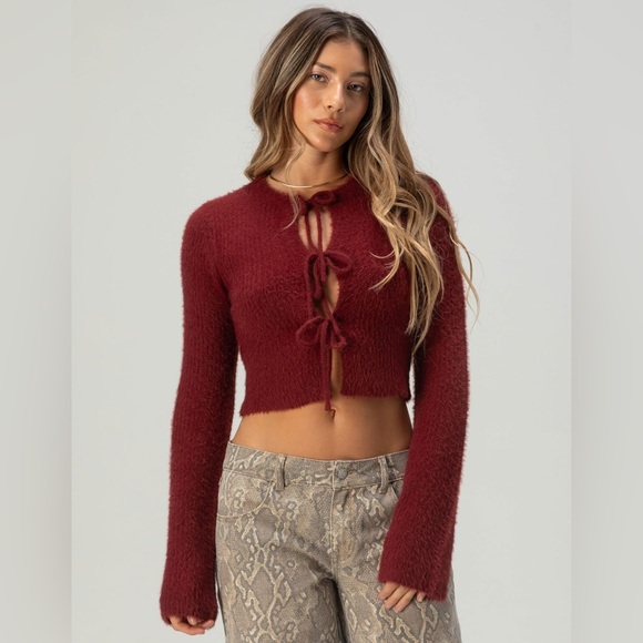 West Of Melrose Sweaters - West of Melrose - Burgundy Cardigan Sweater